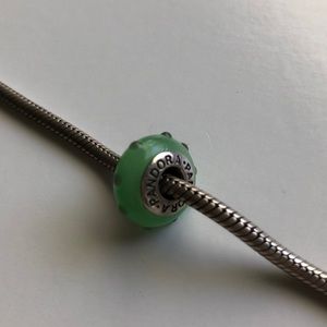 Green Glass Pandora Bead